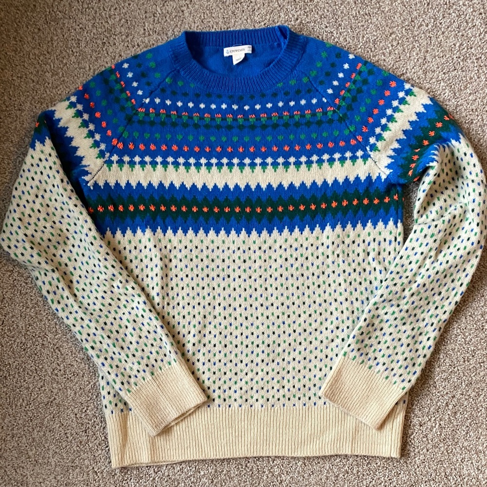 Crewcuts Blue and Cream Patterned Men's Sweater